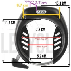 Antivol De Cadre à Clés Tectic 496 De Vélo ABUS -Pièces détachées vélo Magasin antivol de cadre a cles tectic 496 de velo abus full 5