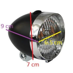 Feu Avant Vélo Vintage Sur Fourche 3 LEDs -Pièces détachées vélo Magasin feu avant velo vintage sur fourche 3 leds full 4