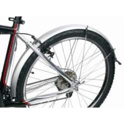 Messingschlager Paire De Garde Boue Pour Vélo 26 Pouces Avec Câble électrique - 60 Mm -Pièces détachées vélo Magasin garde boue argent avant et arriere pour velo 26 pouces 60 mm full 4